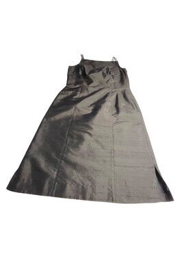 Vintage Spenser Jeremy Black 100% Silk Sheath Dress Multi-Strap Paneling Size 8